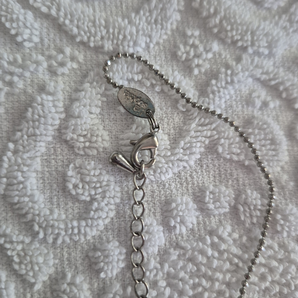 Lia Sophia Silver Peace Symbol Necklace - Picture 3 of 7